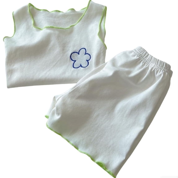 Hiijoy Girls Pajamas Soft Breathable Tank Top Shorts Sleepwear Outfits, Sizes 18-24M