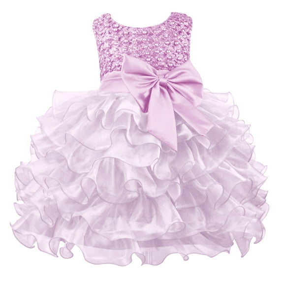 Hiijoy Infant Girls Rosette Birthday Party Wedding Princess Dress Pageant Gown, Sizes 0-24M