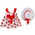 thumbnail image 1 of Hiijoy Infant Girls Summer Sleeveless Dress Strawberry Print Cotton Dress & Hat, Sizes 6M-3T, 1 of 8