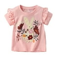thumbnail image 1 of Hiijoy Infant Girls Summer T-Shirt Rabbit Embroidery Short Sleeves T Shirt, Sizes 1-8, 1 of 6