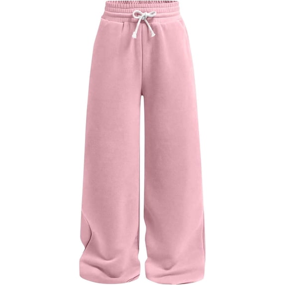 Hiijoy Kids Baggy Sweatpants Elastic Waist Drawstring Trousers Kids Wide Leg Workout Pants