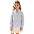 thumbnail image 1 of Hiijoy Kids Striped Shirt Long Sleeve Button Down Tops with Pocket Kids Casual Fall Shirt, 1 of 5