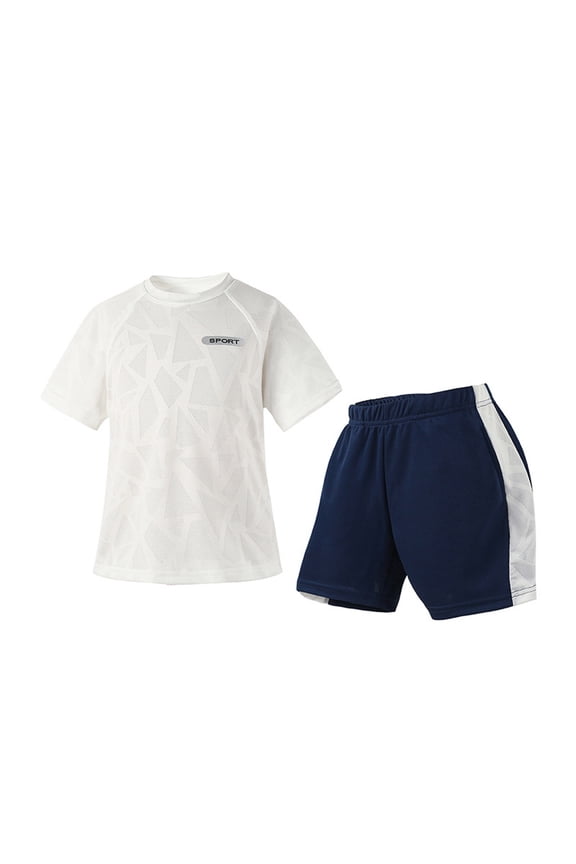 Little Boy Quick Drying Athletic Outfits Short Sleeve Tee Shirt Shorts Tracksuit, Sizes 6-7Y