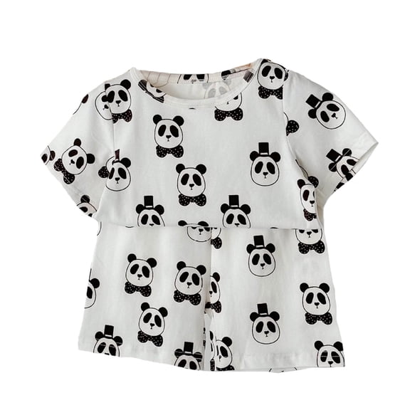 Hiijoy Little Boys 2-Piece Pajamas Panda Prints Short Sleeve Top & Shorts Sleepwear, Sizes 1-7