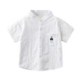 thumbnail image 1 of Hiijoy Little Boys Cotton Button-Down Shirt Summer Casual Short Sleeve Shirt, Sizes 1-7, 1 of 2