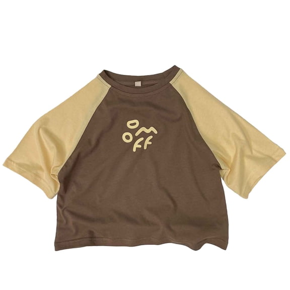 Hiijoy Little Boys Cotton Casual T Shirt Color Block Raglan Sleeve T-Shirt Tee, Sizes 1-7