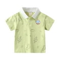 thumbnail image 1 of Hiijoy Little Boys Cotton Polo Shirt Dinosaur Prints Short Sleeve T-Shirt, Green, 1 of 3