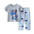 thumbnail image 1 of Hiijoy Little Boys Pajamas Cute Cartoon Print Short Sleeve T Shirt Pants Sleepwear, Sizes 5-6Y, 1 of 3