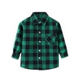 thumbnail image 1 of Hiijoy Little Boys Plaid Long Sleeve Shirt Classic Casual Loose Button-Down Shirt, 1 of 3