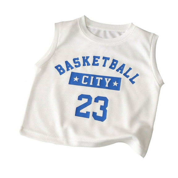 Hiijoy Little Boys Quick Drying Tank Top Letter Print Sports Athletic Vest,White