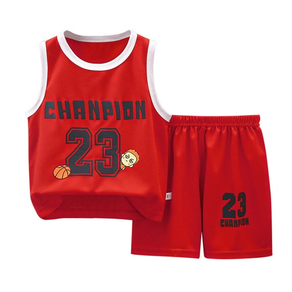Hiijoy Little Boys Sports Tracksuit Basketball Quick Drying Tank Top Shorts Set, Sizes 5-6Y
