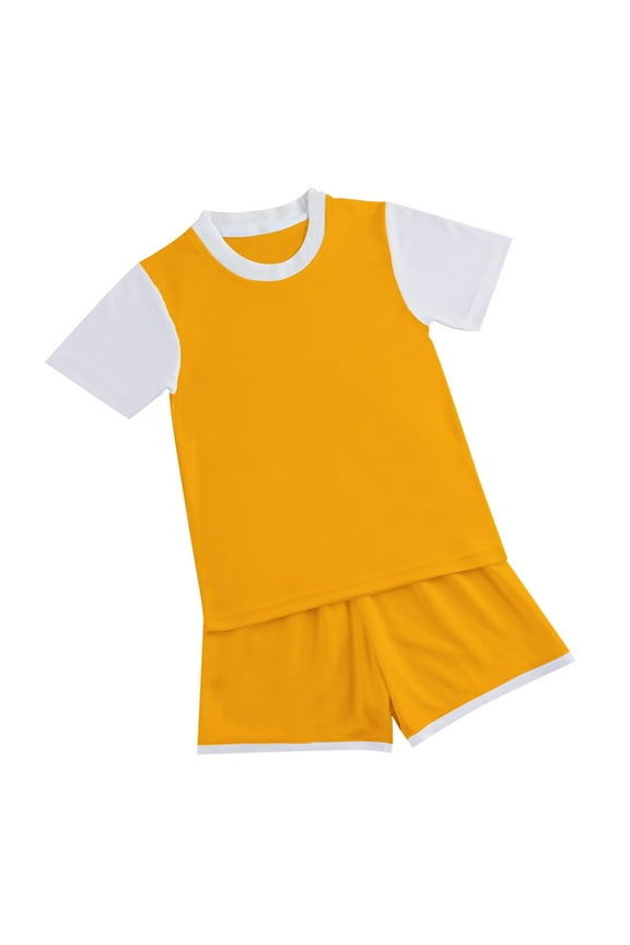 Little Boys Sports Tracksuit Basketball Suit Short Sleeve T Shirt and Mesh Shorts Set