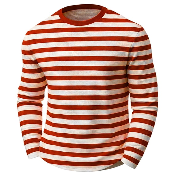 Hiijoy Little Boys Striped Long Sleeve T-Shirt Kids Casual Crew Neck T Shirt, Sizes 6-7