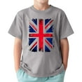 thumbnail image 1 of Hiijoy Little Boys T-Shirt British Flag Printed Short Sleeve T Shirt, Grey, 1 of 3
