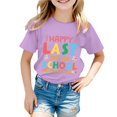 thumbnail image 1 of Hiijoy Little Girl's Last Day of School T Shirt Summer Letter Print Short Sleeve T-Shirt, 1 of 3