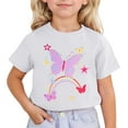 thumbnail image 1 of Hiijoy Little Girls Butterfly Print T-Shirt Short Sleeve Crewneck T Shirt, Sizes 3-13, 1 of 3