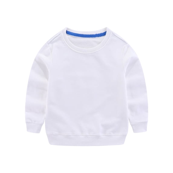 Hiijoy Little Girls Cotton Sweatshirt Solid Color Casual Active Sweatshirts, Sizes 1-12