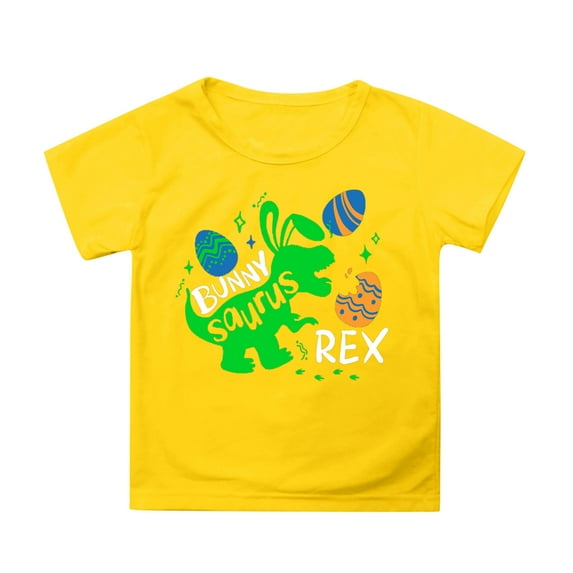 Hiijoy Little Girls Easter Graphic T-Shirt Short Sleeve Cotton Casual T Shirt, Sizes 3-13