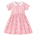 thumbnail image 1 of Hiijoy Little Girls Easter Short Sleeve Dress Rabbit Prints Cotton Summer Casual Dress, 1 of 8