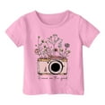 thumbnail image 1 of Hiijoy Little Girls Graphic T-Shirt Short Sleeve Crewneck T Shirt Kids Active Tee Shirt, 1 of 3