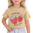thumbnail image 1 of Hiijoy Little Girls Graphic T-Shirt Strawberry Print Short Sleeve Tshirt Summer Casual Tee, 1 of 3