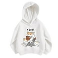 thumbnail image 1 of Hiijoy Little Girls Hoodie Cartoon Cat Print Cute Hooded Sweatshirt Pullover, Beige, 1 of 2