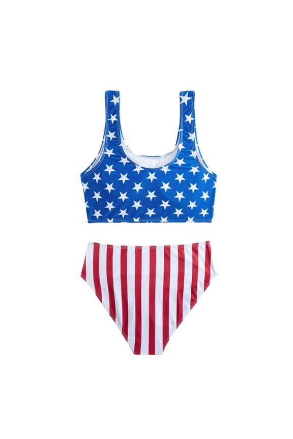 Little Girls Independence Day Bikini Swimsuit Bathing Suit Swimwear , 2-Piece