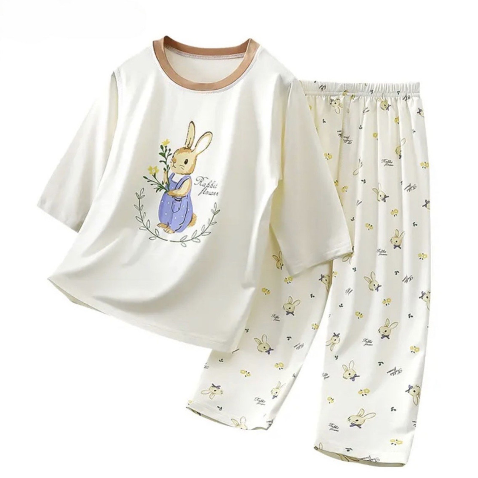 Hiijoy Little Girls Pajamas Cartoon Print 3/4 Sleeve T-Shirt Pants ...