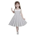 thumbnail image 1 of Hiijoy Little Girls Polka Dots Vintage Dress Sleeveless Halter Cotton Dress, Sizes 3-12, 1 of 5