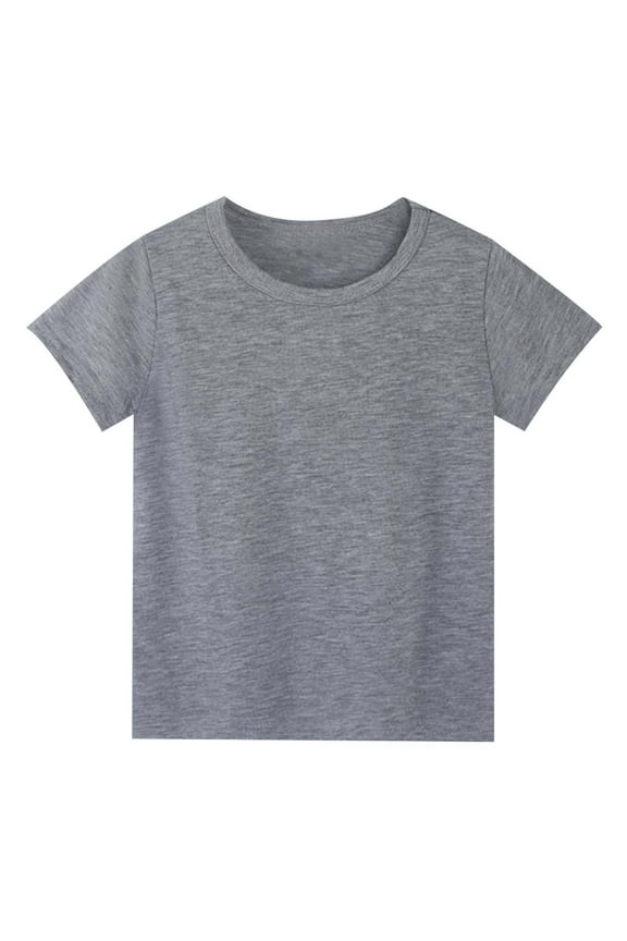 Little Girls' T-Shirt Cotton Solid Plain Short Sleeve T Shirt Summer Active Tshirt