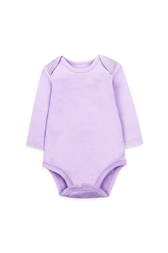Baby Boys Girls Long Sleeved Bodysuit Solid Color Romper Onesie