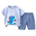 thumbnail image 1 of Hiijoy Newborn Boys Cartoon Dinosaur Print Short Sleeve T-Shirt Shorts Outfits, Sizes 6-12M, 1 of 6