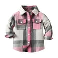 thumbnail image 1 of Hiijoy Newborn Boys Plaid Long Sleeve Button-Down Shirt Kids Unisex Casual Shirt Jacket, 1 of 3