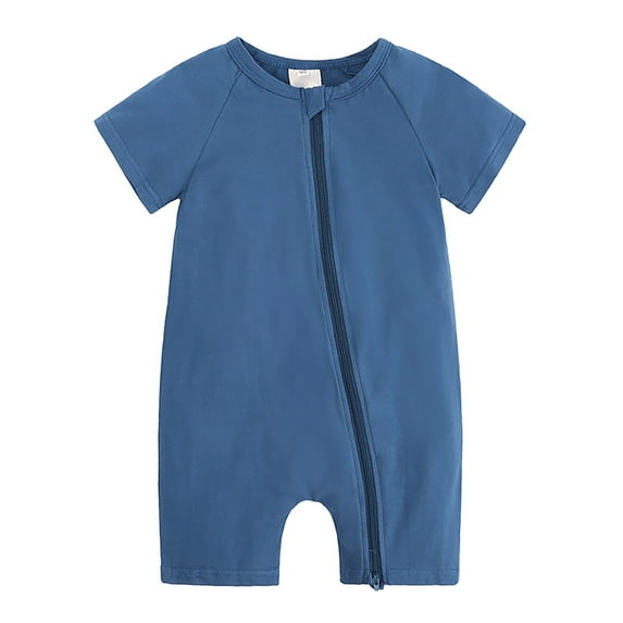 Hiijoy Newborn Boys Short Sleeve Zipper Pajama Sleeper Homewear Sleepwear, Sizes 0-24M