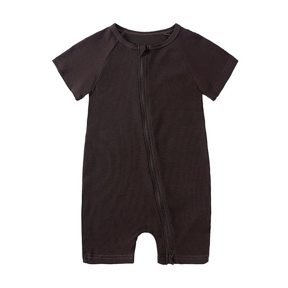 Hiijoy Boys Zipper Short Sleeve Sleeper Bodysuit Baby Pajama Romper, Sizes 3M-3T