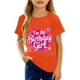 thumbnail image 1 of Hiijoy Orange T Shirt for Girls Birthday Loose Fit Short Sleeves Tee Shirt, Sizes 3-13, 1 of 3