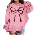 thumbnail image 1 of Hiijoy Oversized Hoodie for Girls Leopard Bow Graphic Sweatshirt Preppy Cute Pullover, Pink, Sizes 2-13, 1 of 3