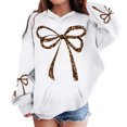 thumbnail image 1 of Hiijoy Oversized Hoodie for Girls Leopard Bow Graphic Sweatshirt Preppy Cute Pullover, White, Sizes 2-13, 1 of 3