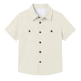 thumbnail image 1 of Hiijoy Summer Boys Short Sleeve Shirt Casual Solid Button Down Pocket Shirt, Sizes 13-14, 1 of 3