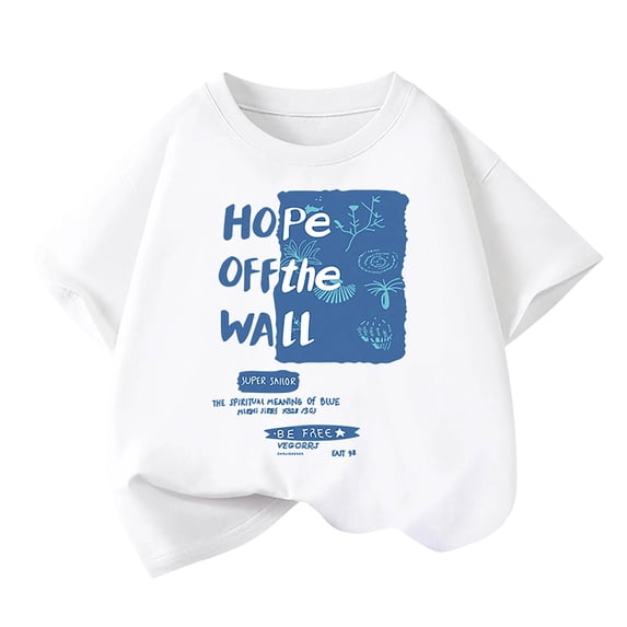 Hiijoy Summer Boys Short Sleeve T Shirt Casual Crew Neck T-Shirt Everyday Tee, Sizes 6-7