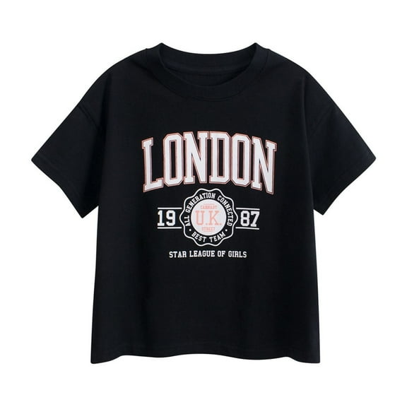 Hiijoy Summer Little Boys T-Shirt London Printed Short Sleeve Casual T Shirt, Sizes 4-13