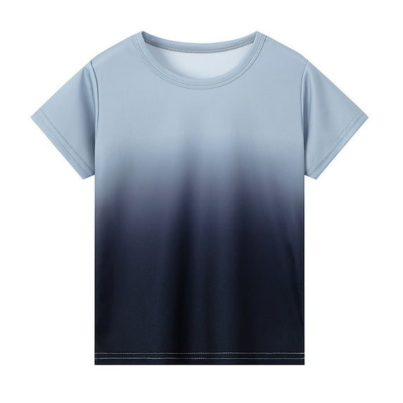 Hiijoy Teens Boys Gradient T-Shirt Short Sleeve Round Neck T Shirt Casual Loose Tshirt