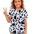 thumbnail image 1 of Hiijoy Tees for Girls Cow Print Loose Fit Short Sleeved Crew Neck T-Shirts, Sizes 2-13, 1 of 5
