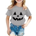 thumbnail image 1 of Hiijoy Tees for Girls Halloween Pumpkin Short Sleeved Crew Neck T-Shirts, Sizes 0-13, 1 of 3