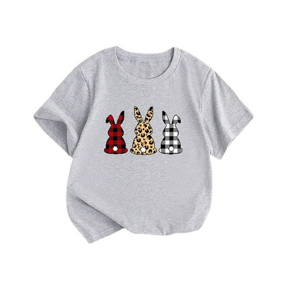 Hiijoy Toddler Boy's Easter T Shirt Rabbit Prints Short Sleeved T-Shirt Casual Soft Tshirt