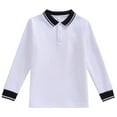 thumbnail image 1 of Hiijoy Toddler Boys Long Sleeve Polo Shirt School Uniform Top T-Shirt, Sizes 3-4Y, 1 of 2
