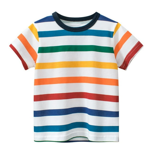 Hiijoy Toddler Boy's Striped T-Shirt Short Sleeve Crew Neck T Shirt Casual Loose Tee Shirt