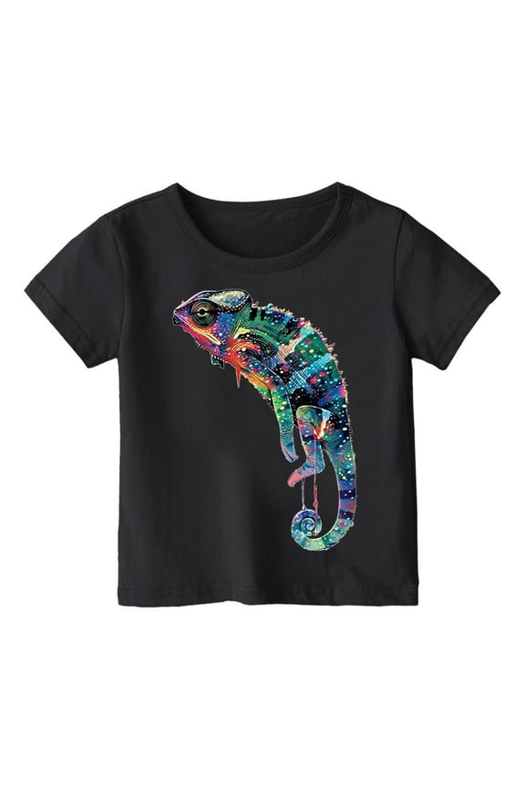 Toddler Boys T Shirt Lizard Print Short Sleeve T-Shirt Summer Trendy Tee Top
