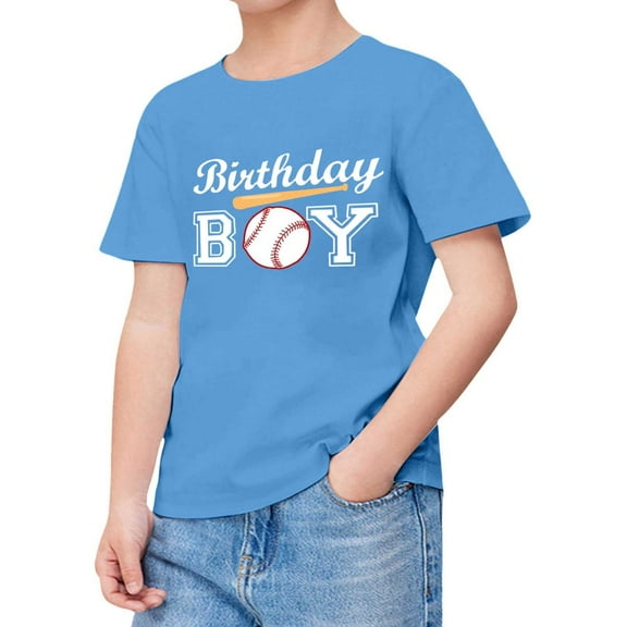Hiijoy Toddler Boys Birthday Day T Shirt Letter Print Short Sleeve Tshirt Kids Graphic Tee