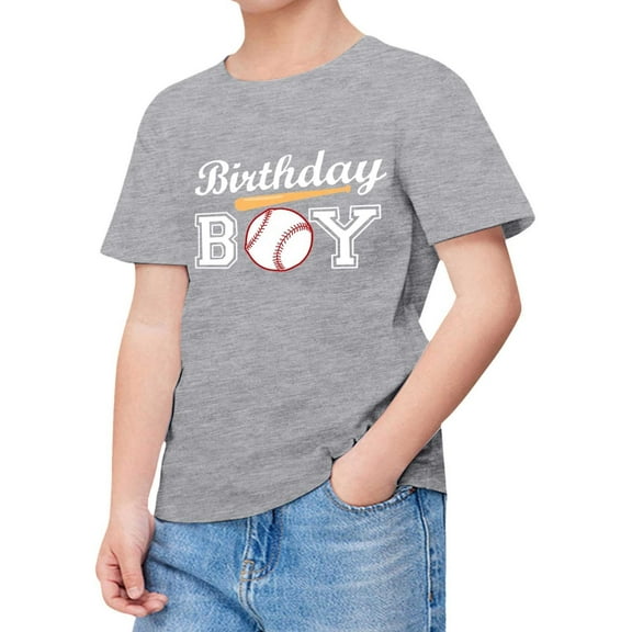 Hiijoy Toddler Boys Birthday Day T Shirt Letter Print Short Sleeve Tshirt Kids Graphic Tee